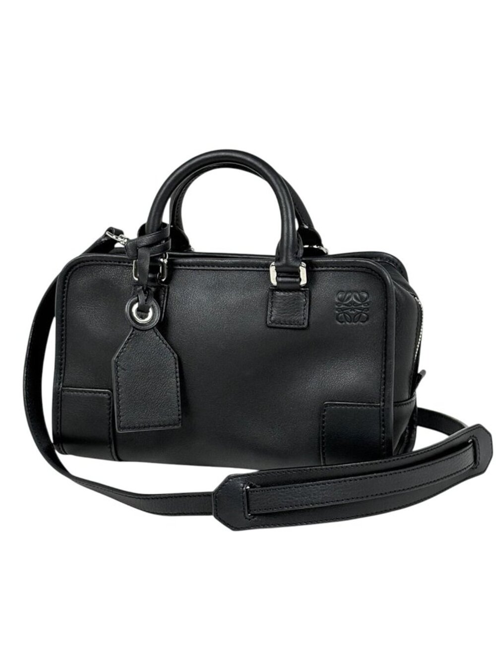 Loewe Amazona 23 Shoulder Bag 2-Way Anagram Leather Black